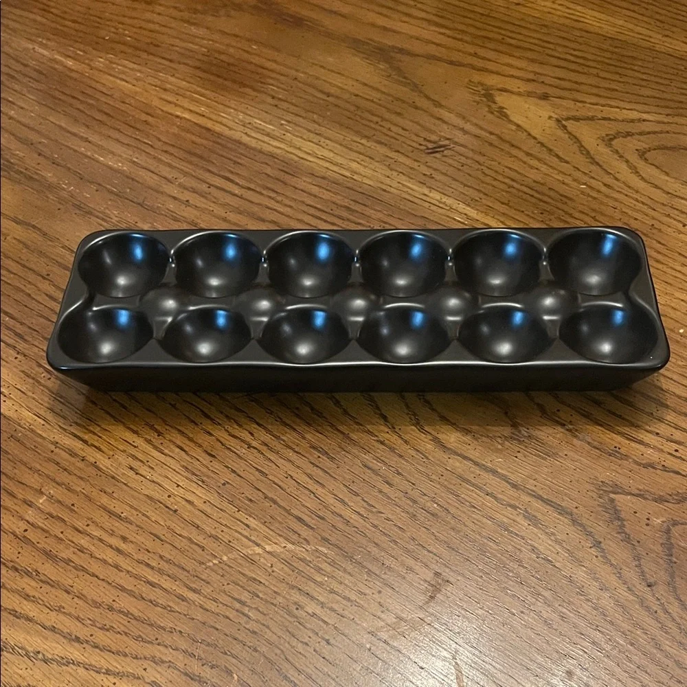 Rae Dunn Farm to Table Black Ceramic‎ Egg Tray